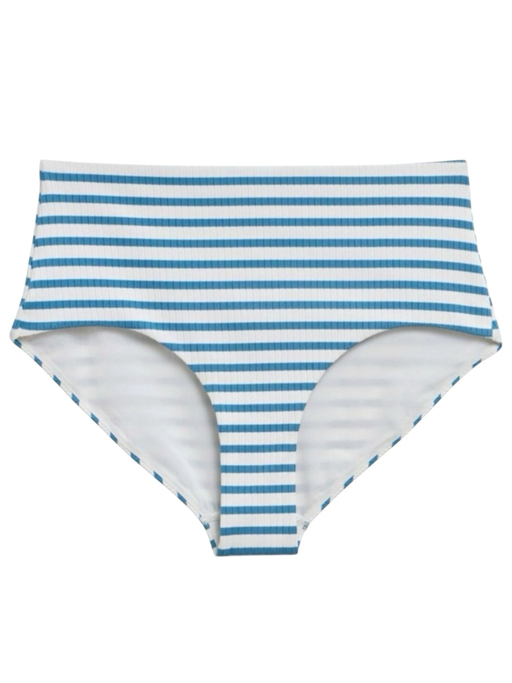 & Other Stories Bikini Bottom High Waist Striped Blue White Size 12